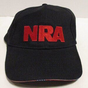 NRA NEW National Rifle Association Adjustable Back Black Red Outdoor Hat Cap